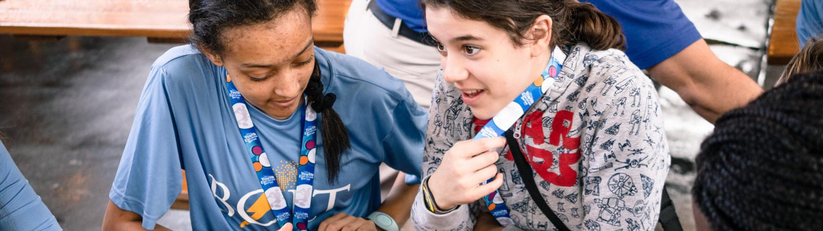 Students working together at a table during Pegasus Spring Education Collective's BOLT program @Disney