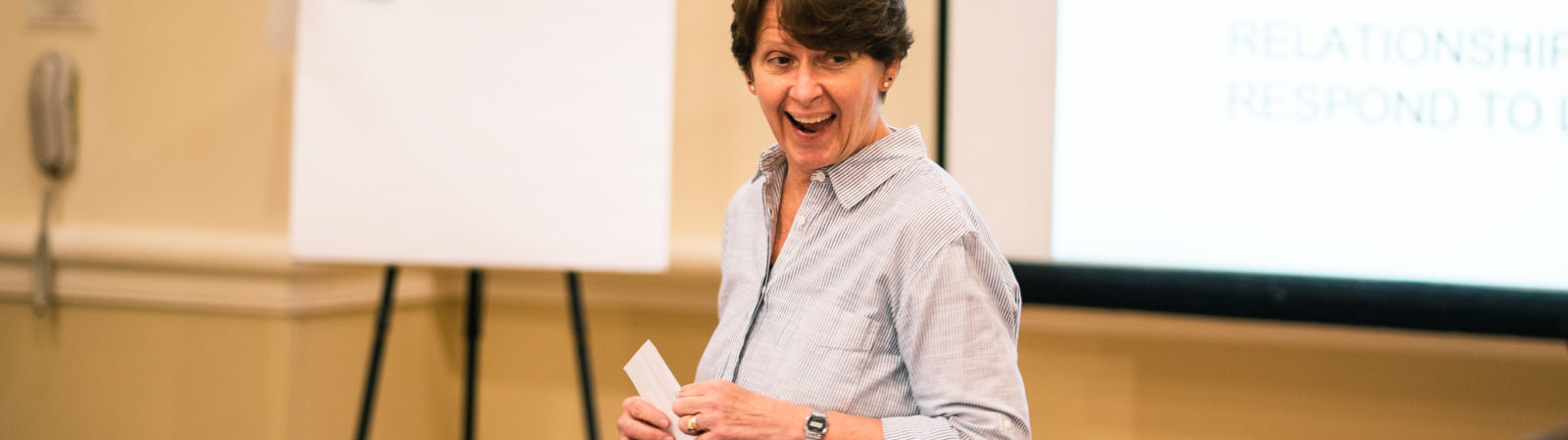 Photo of facilitator teaching courses